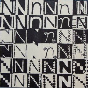 Typography Self-portrait #1 - Oil on Paper, 2011